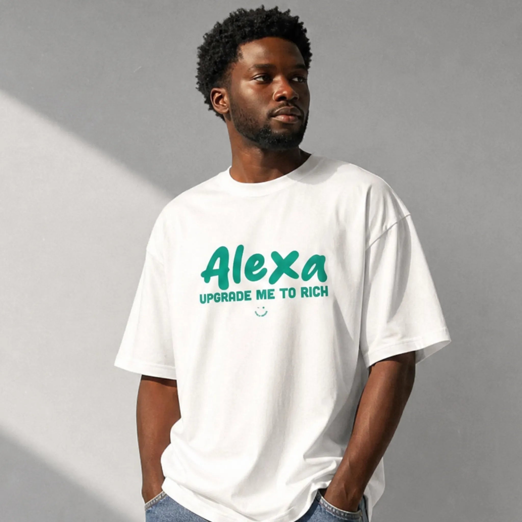 Alexa upgrade me to rich | Oversize T-shirt