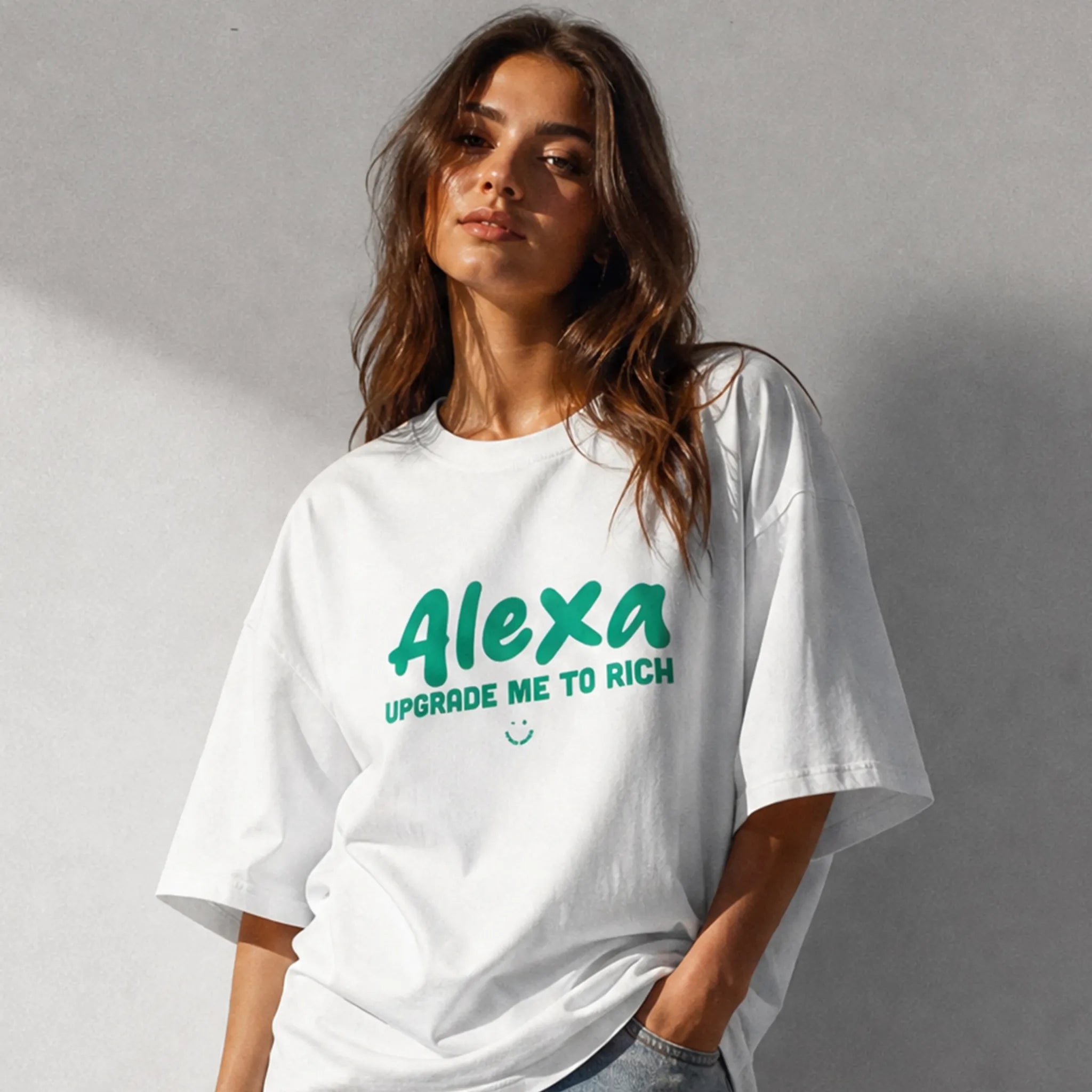 Alexa upgrade me to rich | Oversize T-shirt