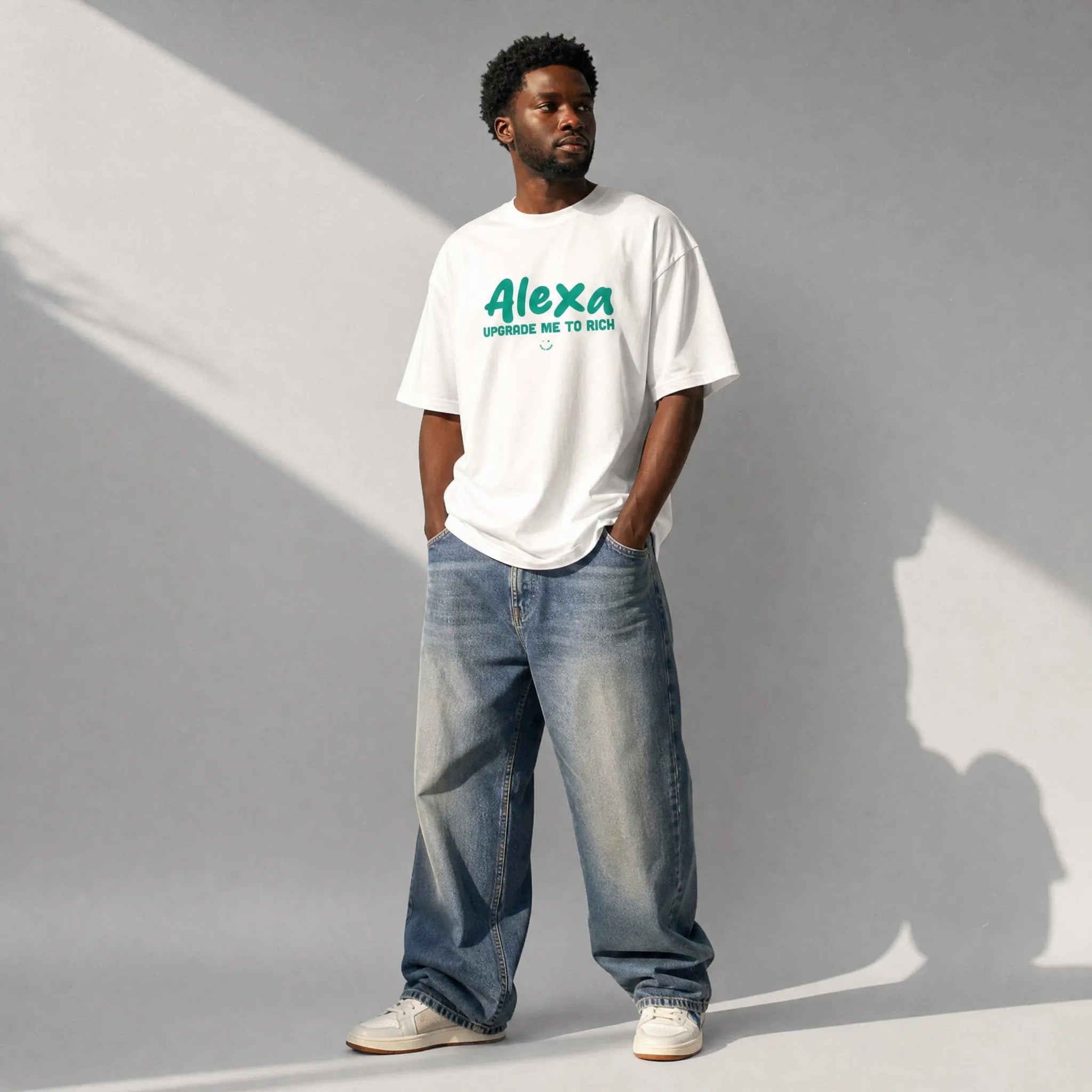 UNISEX "OVERSIZE" T-SHIRT ALEXA UPGRADE ME TO RICH