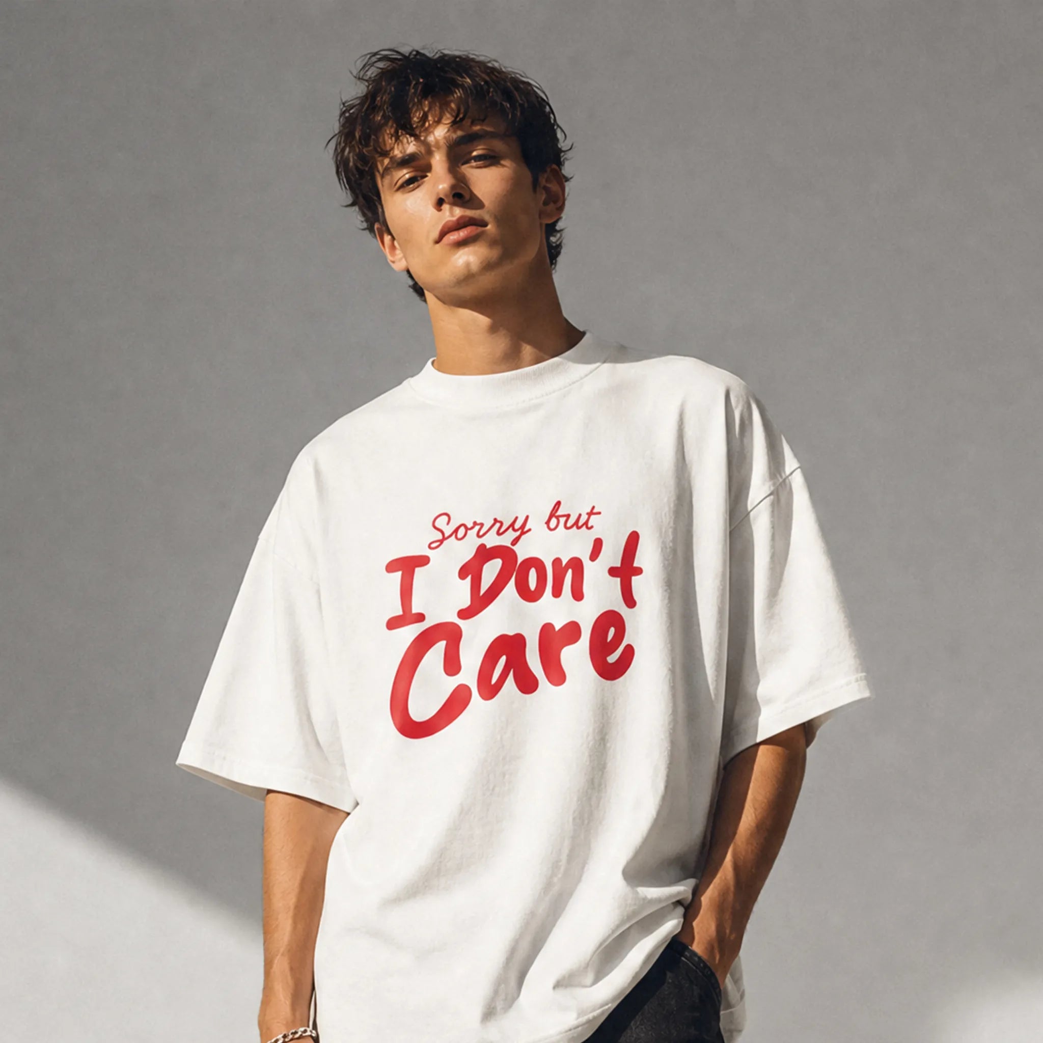 UNISEX OVERSIZE T-SHIRT SORRY BUT I DON’T CARE 