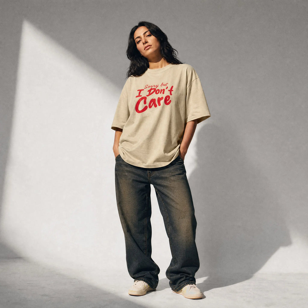 UNISEX OVERSIZE T-SHIRT SORRY BUT I DON’T CARE 