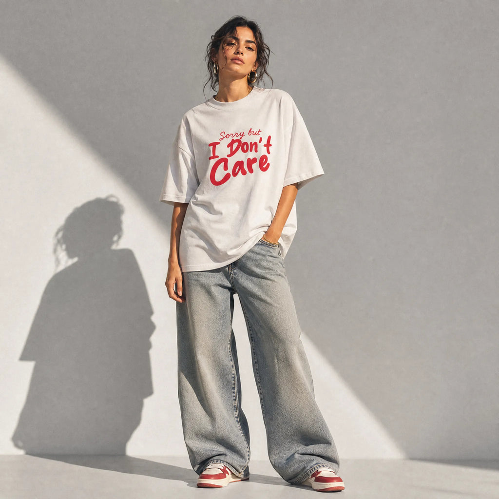 UNISEX OVERSIZE T-SHIRT SORRY BUT I DON’T CARE 