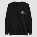 mockup frontale felpa unisex girocollo nera con scritta bianca in inglese  manifest it don't chase it - Totally Random®