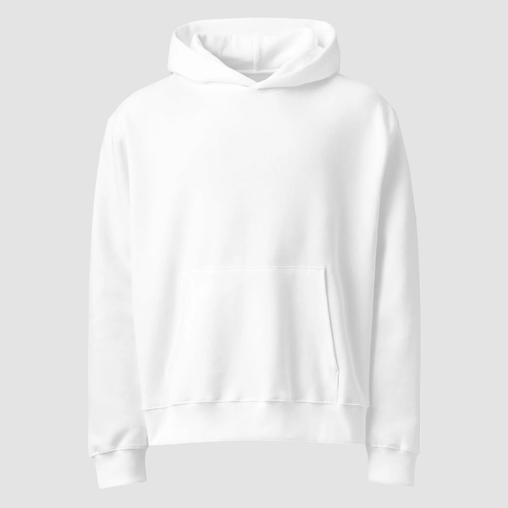 mockup frontale felpa unisex oversize bianca