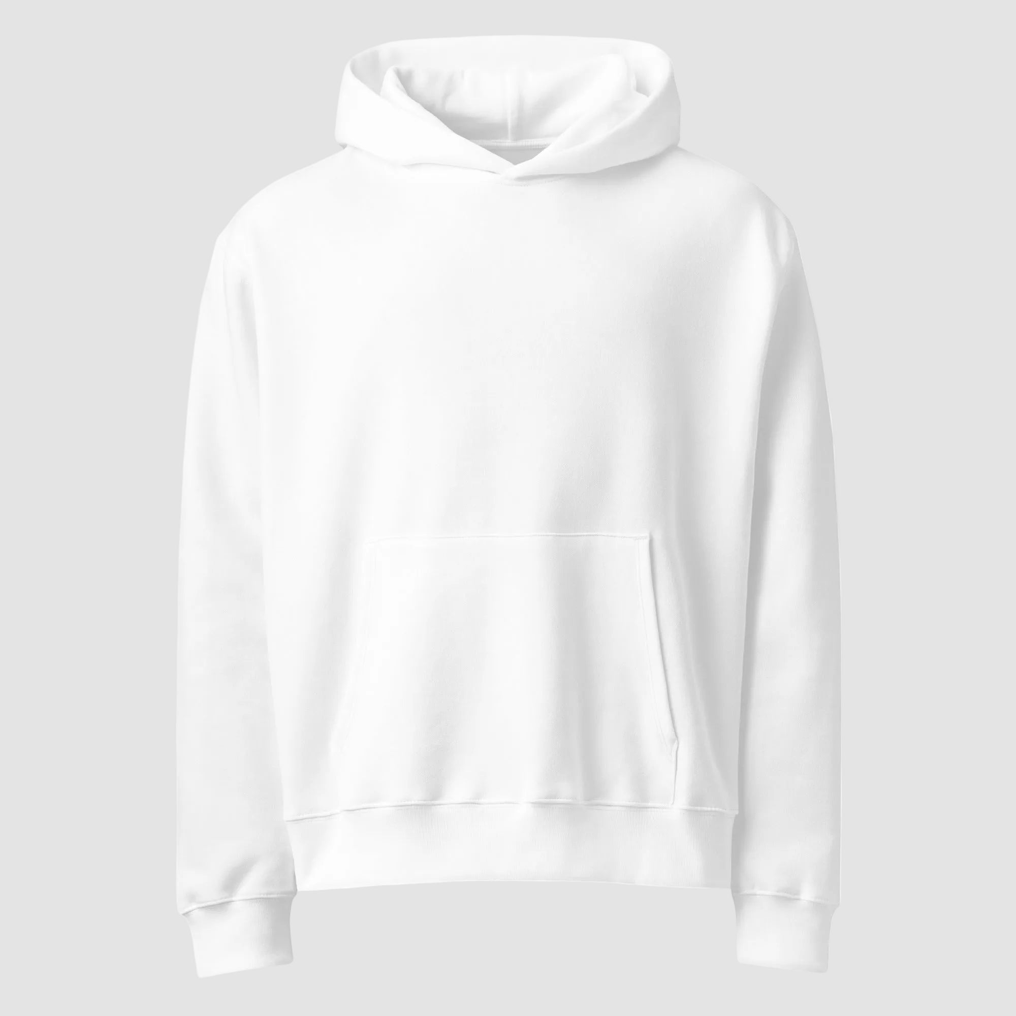mockup frontale felpa unisex oversize bianca
