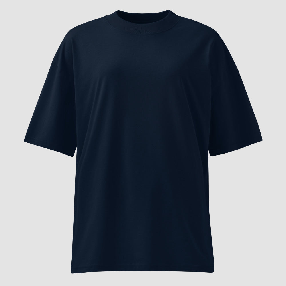 mockup fronte maglietta unisex oversize blu navy - Totally Random®