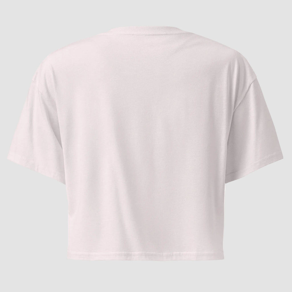 mockup posteriore della cropped t-shirt rosa totally random con design today مالي خلق