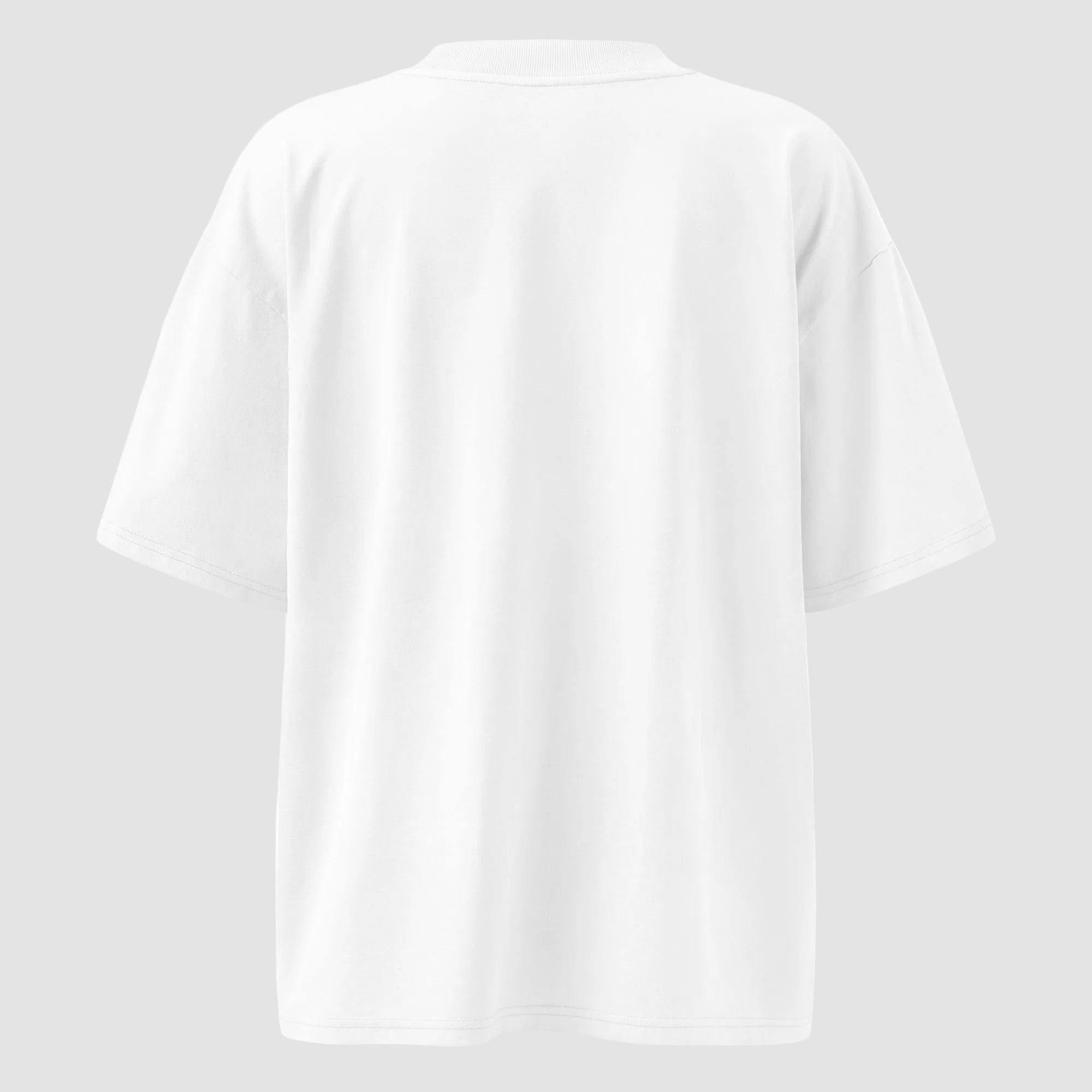 mockup posteriore della t-shirt bianco oversize totally random con design oroscopo cancro السرطان, emotional protective moody