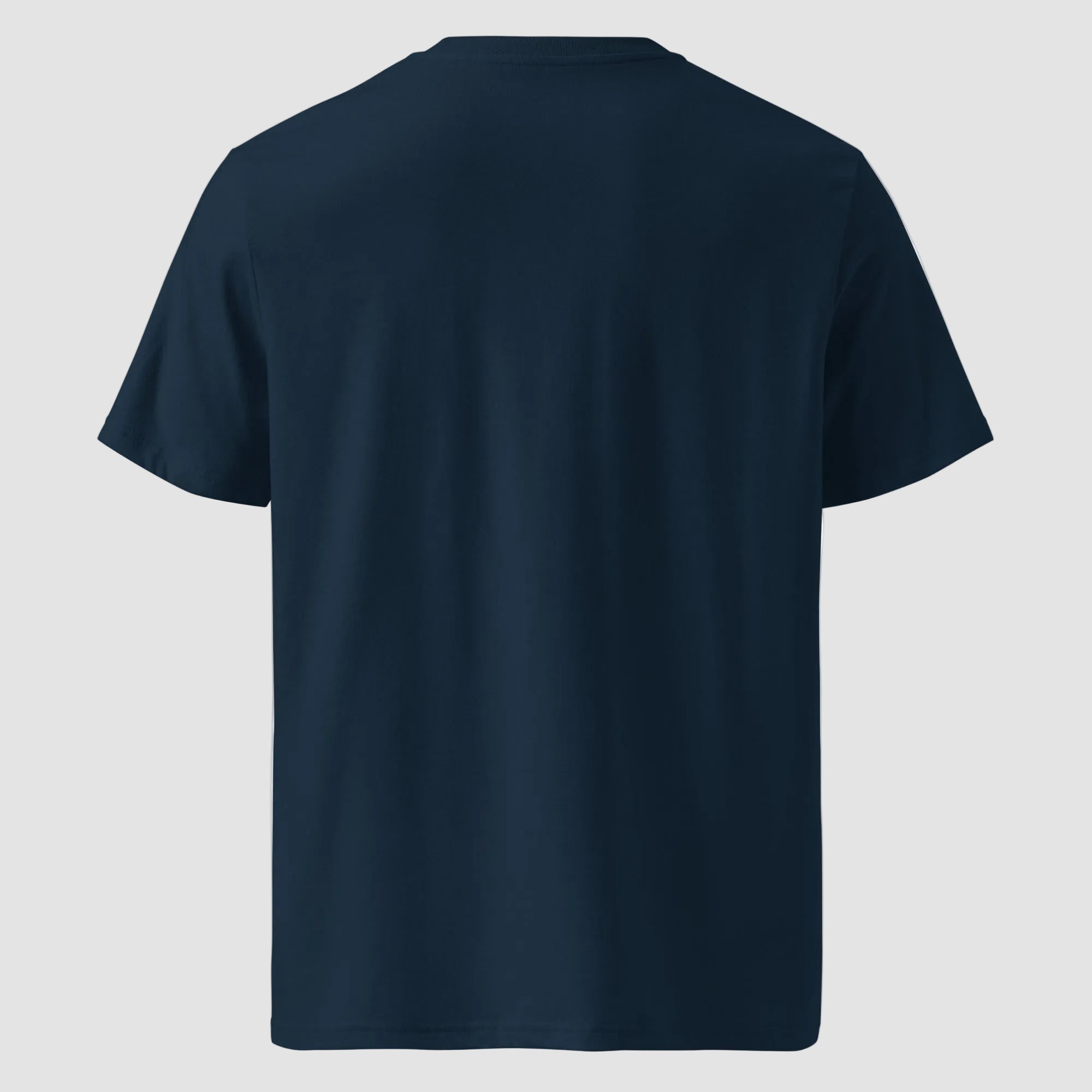Mockup posteriore della T-shirt Blu Navy oversize Totally Random con design Today مالي خلق
